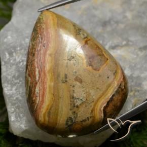 Jaspe Multicolor natural de 49.55 ct, En forma de pera, Opaco