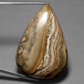 Jaspe multicolor natural de 66,36 ct, en forma de pera, opaco
