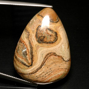 Jaspe multicolor natural de 46,12 ct, en forma de pera, opaco