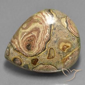 Jaspe Multicolor natural de 50.59 ct, En forma de pera, Opaco