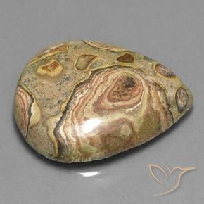 Jaspe Multicolor natural de 50.59 ct, En forma de pera, Opaco