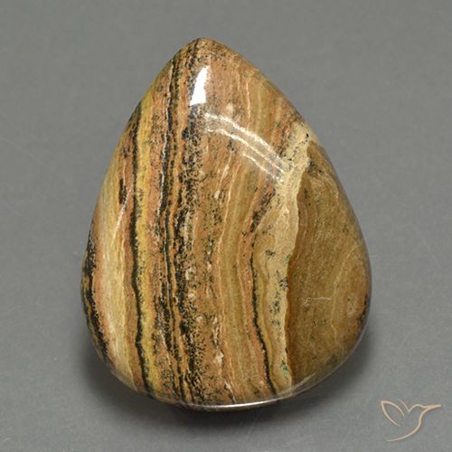 Jaspe Multicolor natural de 43.05 ct, En forma de pera, Opaco