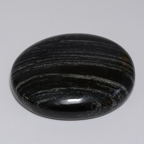 Jaspe negro natural de 57,34 ct, corte óvalo, opaco