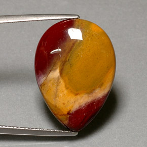 Jaspe multicolor natural de 16,52 ct, en forma de pera, opaco