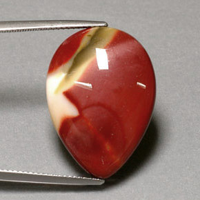 Jaspe multicolor natural de 17,50 ct, en forma de pera, opaco