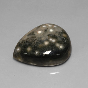 Jaspe multicolor natural de 24,92 ct, en forma de pera, opaco