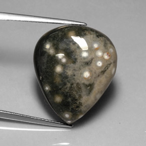 Jaspe multicolor natural de 24,92 ct, en forma de pera, opaco