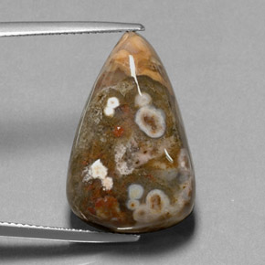 Jaspe multicolor natural de 20,99 ct, en forma de pera, opaco