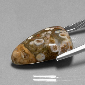 Jaspe multicolor natural de 20,99 ct, en forma de pera, opaco