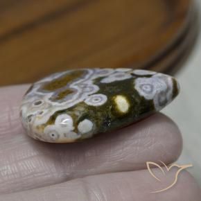 Jaspe Multicolor natural de 37.19 ct, En forma de pera, Opaco