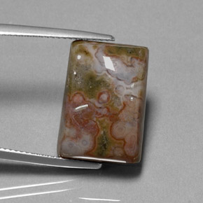 Jaspe multicolor natural de 17,72 ct, baguette, opaco