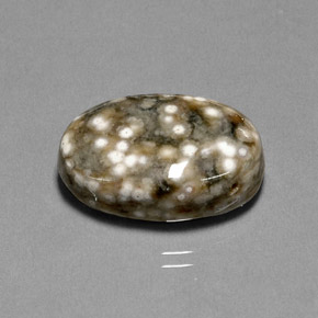 Jaspe multicolor natural de 17,44 ct, corte óvalo, opaco