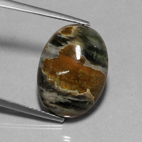 Jaspe multicolor natural de 11,51 ct, corte óvalo, opaco