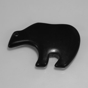 Jaspe negro natural de 36,77 ct, forma elegante, opaco