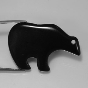Jaspe negro natural de 36,77 ct, forma elegante, opaco