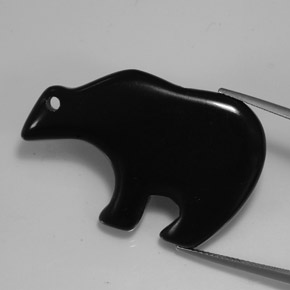 Jaspe negro natural de 36,77 ct, forma elegante, opaco