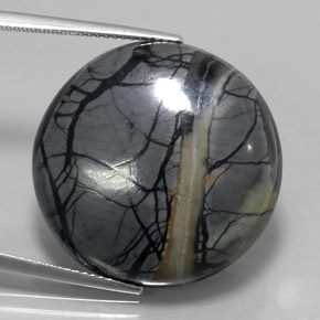 Jaspe Multicolor natural de 30.49 ct, Corte Redondo, Opaco