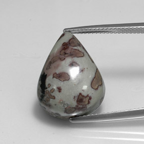 Jaspe multicolor natural de 15,13 ct, en forma de pera, opaco