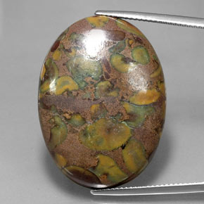 Jaspe multicolor natural de 37,51 ct, corte óvalo, opaco