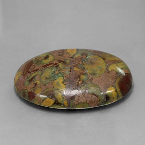 Jaspe multicolor natural de 37,51 ct, corte óvalo, opaco