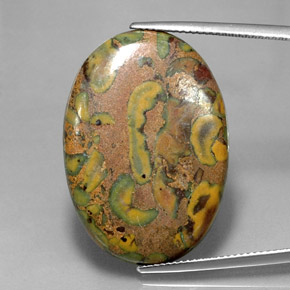 Jaspe multicolor natural de 25,79 ct, corte óvalo, opaco