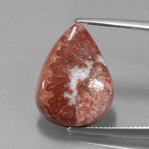 Jaspe multicolor natural de 10,75 ct, en forma de pera, opaco