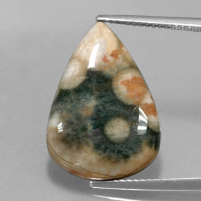 Jaspe multicolor natural de 10,08 ct, en forma de pera, opaco