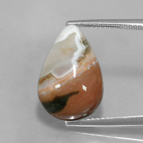 Jaspe multicolor natural de 9,07 ct, en forma de pera, opaco
