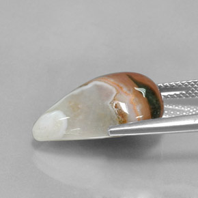 Jaspe multicolor natural de 9,07 ct, en forma de pera, opaco
