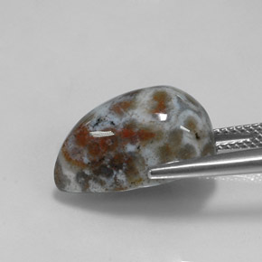 Jaspe multicolor natural de 10,49 ct, en forma de pera, opaco