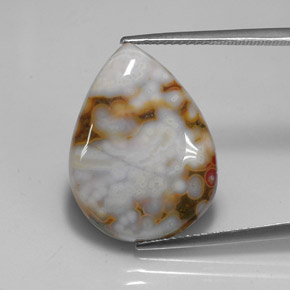 Jaspe multicolor natural de 11,87 ct, en forma de pera, opaco