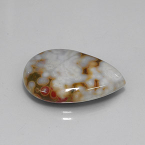 Jaspe multicolor natural de 11,87 ct, en forma de pera, opaco