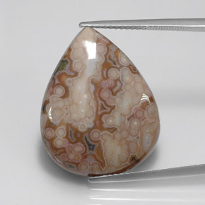 Jaspe multicolor natural de 13,92 ct, en forma de pera, opaco