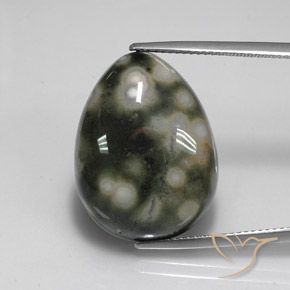Jaspe multicolor natural de 26,28 ct, en forma de pera, opaco