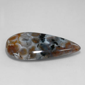 Jaspe multicolor natural de 22,85 ct, en forma de pera, translúcido