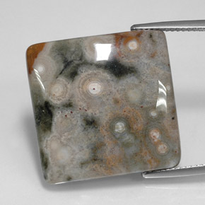 Jaspe multicolor natural de 23,39 ct, cuadrado, opaco