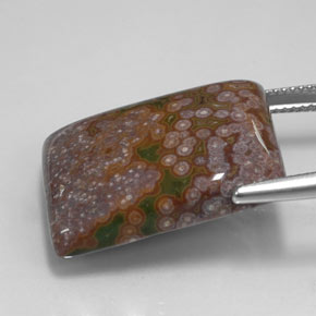 Jaspe multicolor natural de 26,22 ct, baguette, opaco