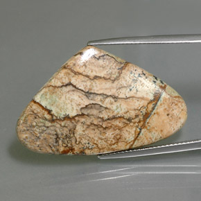 Jaspe multicolor natural de 18,86 ct, en forma de pera, opaco