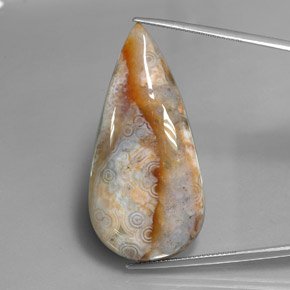 Jaspe multicolor natural de 44,77 ct, en forma de pera, opaco