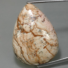Jaspe multicolor natural de 38,83 ct, en forma de pera, opaco