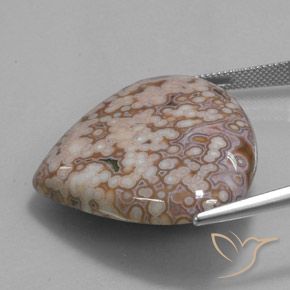 Jaspe Multicolor natural de 52.10 ct, En forma de pera, Opaco