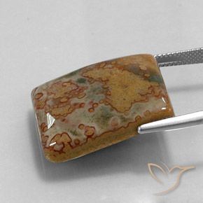 Jaspe Multicolor natural de 36.10 ct, Corte Baguette, Opaco