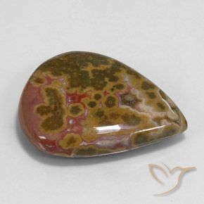 Jaspe Multicolor natural de 41.21 ct, En forma de pera, Opaco