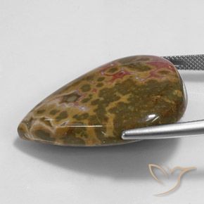 Jaspe Multicolor natural de 41.21 ct, En forma de pera, Opaco