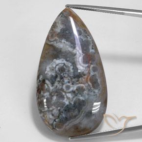 44.98ct Natural Multicolor Jaspe, En forma de pera, Opaco