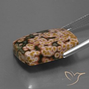 Jaspe Multicolor natural de 21.22 ct, Corte Baguette, Opaco