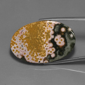 Jaspe Multicolor natural de 38.01 ct, Corte Óvalo, Opaco