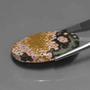 Jaspe Multicolor natural de 38.01 ct, Corte Óvalo, Opaco