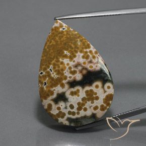 34.46ct Natural Multicolor Jaspe, En forma de pera, Opaco