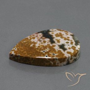 Jaspe Multicolor natural de 34.46 ct, En forma de pera, Opaco